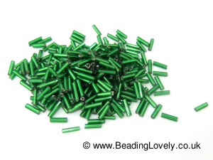 B-B-01 - Bugle Beads - Emerald - 6mm