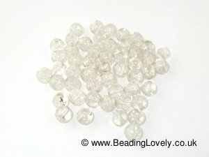 B-C-33 - Crackle Bead - Crystal 6mm