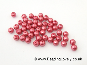 B-P-04 - Glass Pearled - Pink 8mm