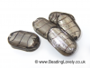 B-D-06 - Handmade Lampwork Foiled Glass Beads - Steel Grey