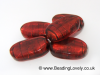 B-D-13 - Handmade Lampwork Foiled Glass Beads - Ruby Red