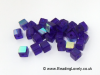 B-Sab-09 - Blue AB Half Coat Glass Cube Beads 4mm