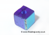 B-Sab-09 - Blue AB Half Coat Glass Cube Beads 4mm