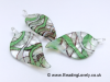 P-L-03 - Handmade Dichroic Glass Pendants, Leaf - Clear 70mm