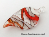 P-L-06 - Handmade Dichroic Glass Pendants, Leaf - Clear 70mm