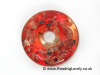 P-R-02 - Handmade Dichroic Glass Pendants, Ring - Ruby Red 40mm