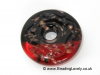 P-R-03 - Handmade Dichroic Glass Pendants, Ring - Red/Black 40mm