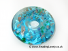 P-R-04 - Handmade Dichroic Glass Pendants, Ring - Sea Blue,  40mm
